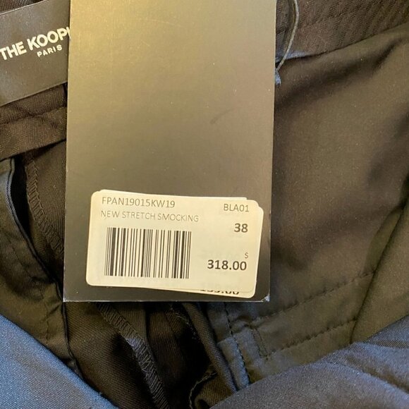 The Kooples Womens Stretch Smocking Pants Black Pockets Stud Wool 4/M 38 New - Picture 11 of 12